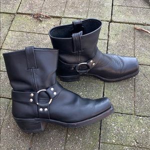 Frye Moto Boots Black Leather Size 11